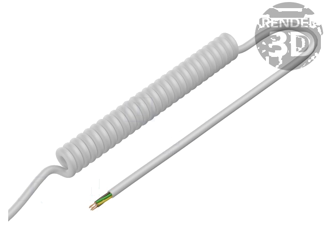 Leiding: spiraalvormig; 6x0,22mm2; niet-afgeschermd; PUR; wit Leiding: spiraalvormig; 6x0,22mm2; niet-afgeschermd; PUR; wit